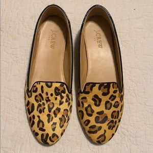 J.Crew Leopard Calf Hair Cora Loafers